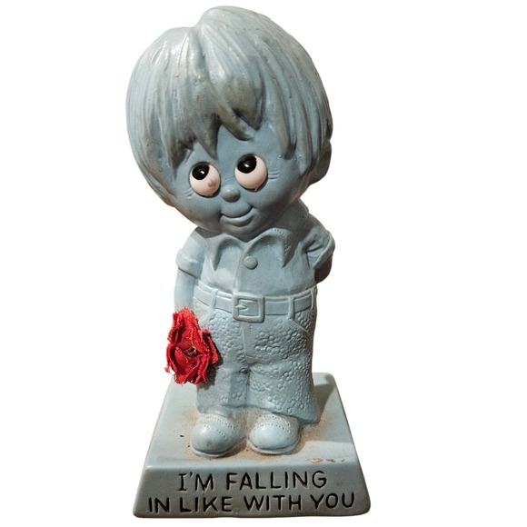 Vintage 1971 R & W Berries Falling in Like With You Blue Boy Figurine - Picture 1 of 4
